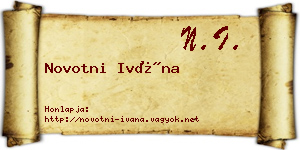Novotni Ivána névjegykártya